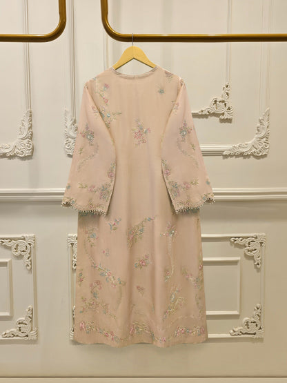 AGHA NOOR Pure Embroidered Sheesha Silk Shirt