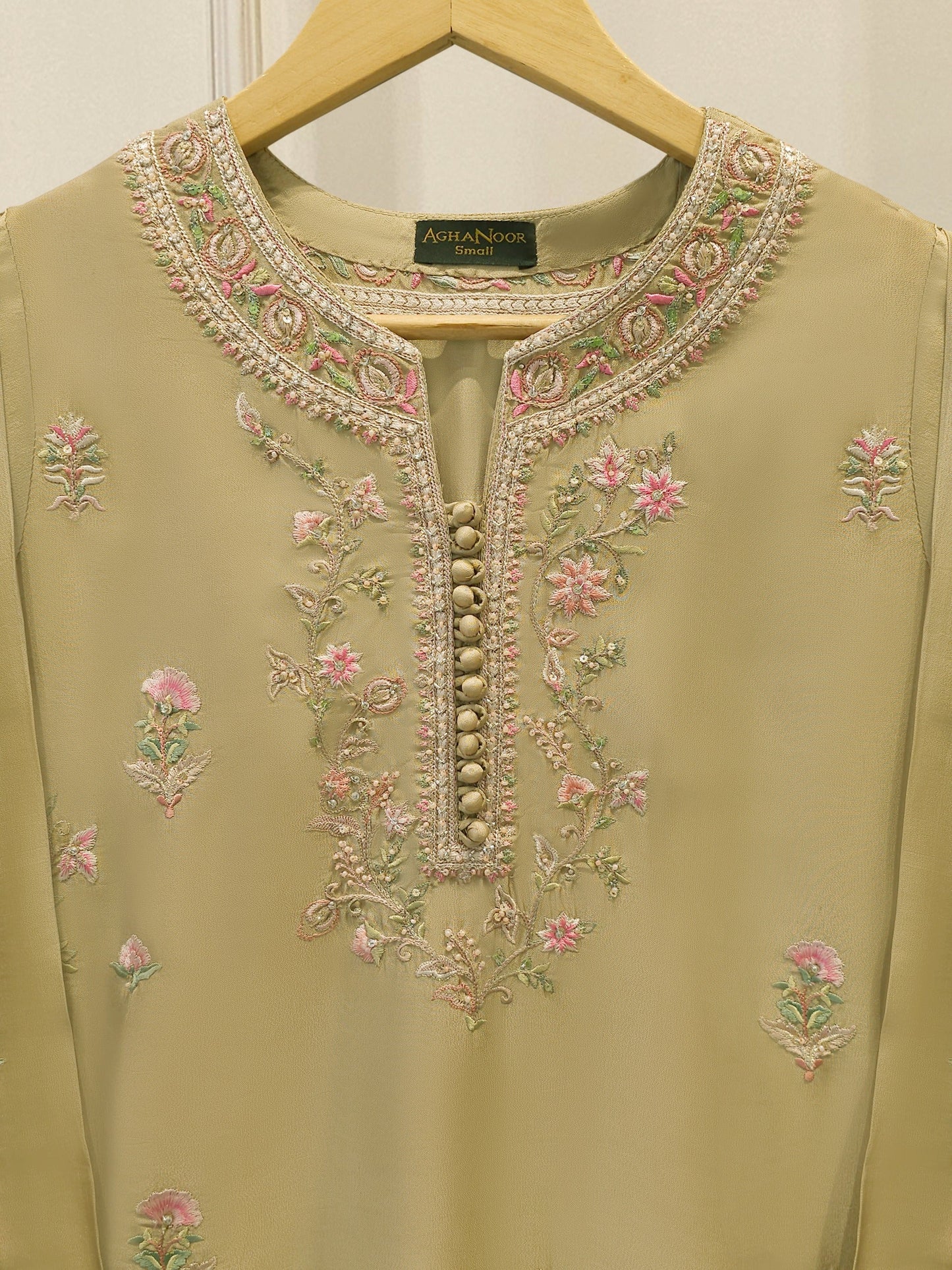 AGHA NOOR 2 Piece- Pure Sheesha Silk Embroidered Suit