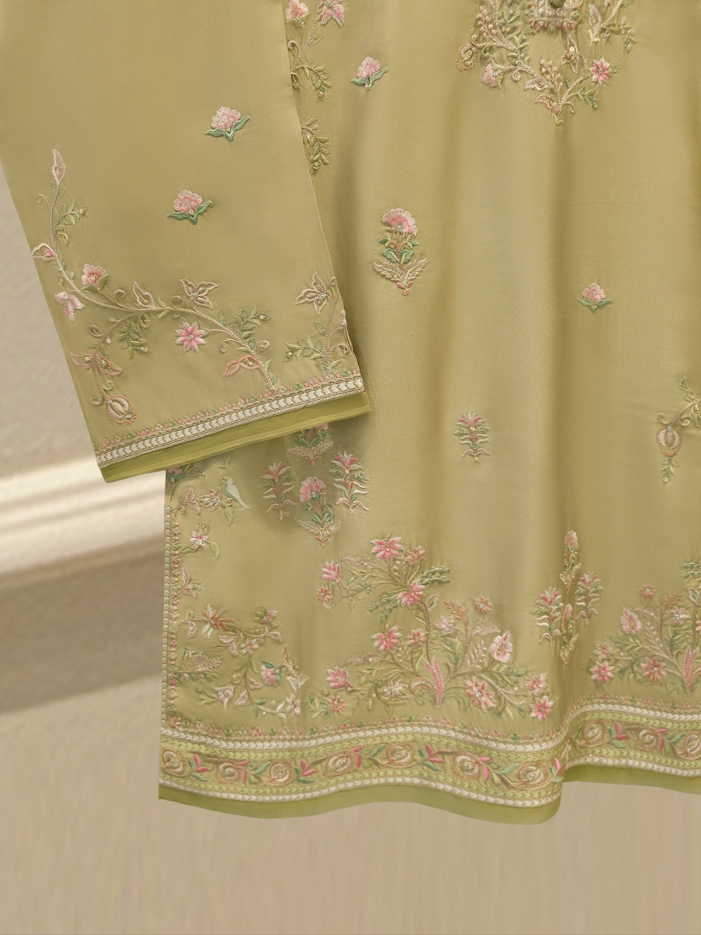 AGHA NOOR 2 Piece- Pure Sheesha Silk Embroidered Suit