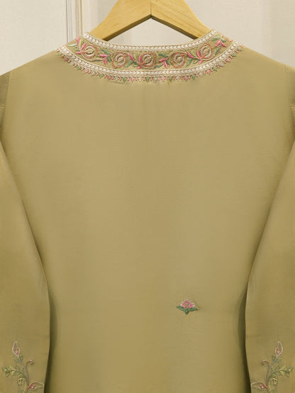 AGHA NOOR 2 Piece- Pure Sheesha Silk Embroidered Suit
