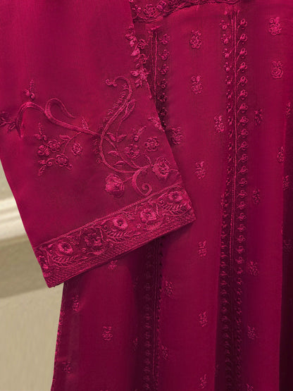 AGHA NOOR 3 Piece - Pure Embroidered Cotton Net Suit S114668 Length: 49 " Pants Fabric : Korean Silk Dupatta Fabric : Chiffon.
