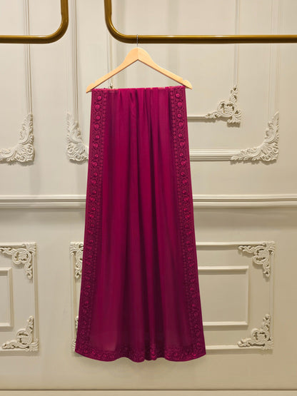 AGHA NOOR 3 Piece - Pure Embroidered Cotton Net Suit S114668 Length: 49 " Pants Fabric : Korean Silk Dupatta Fabric : Chiffon.