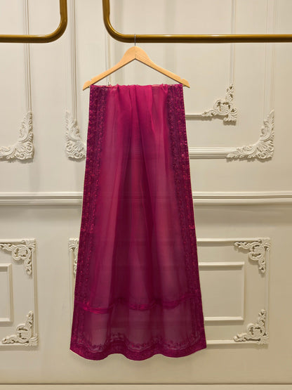 AGHA NOOR 3 Piece- Pure Sheesha Silk Embroidered Suit