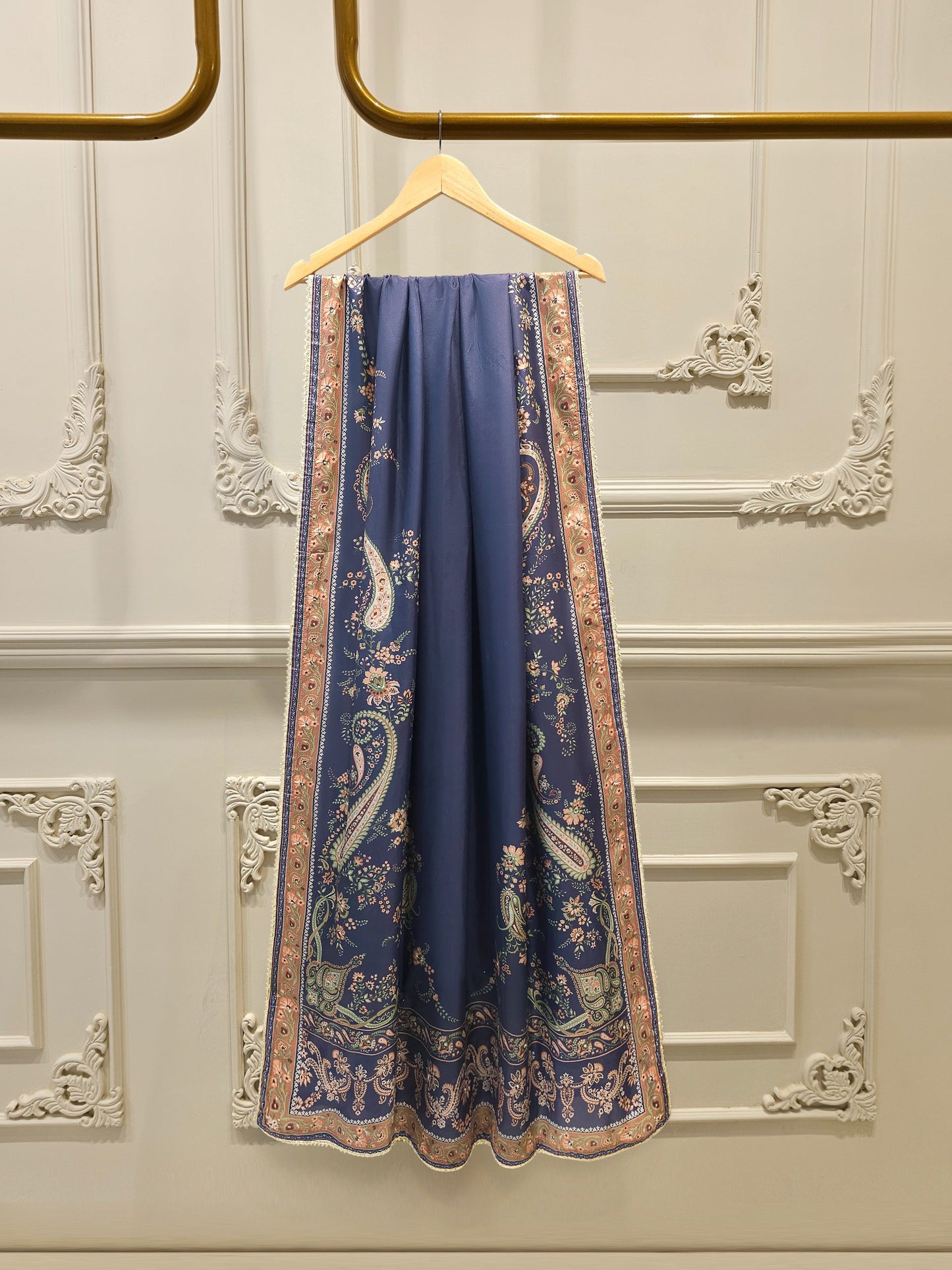 AGHA NOOR 3 Piece- Pure Printed Raw Silk Embroidered Suit