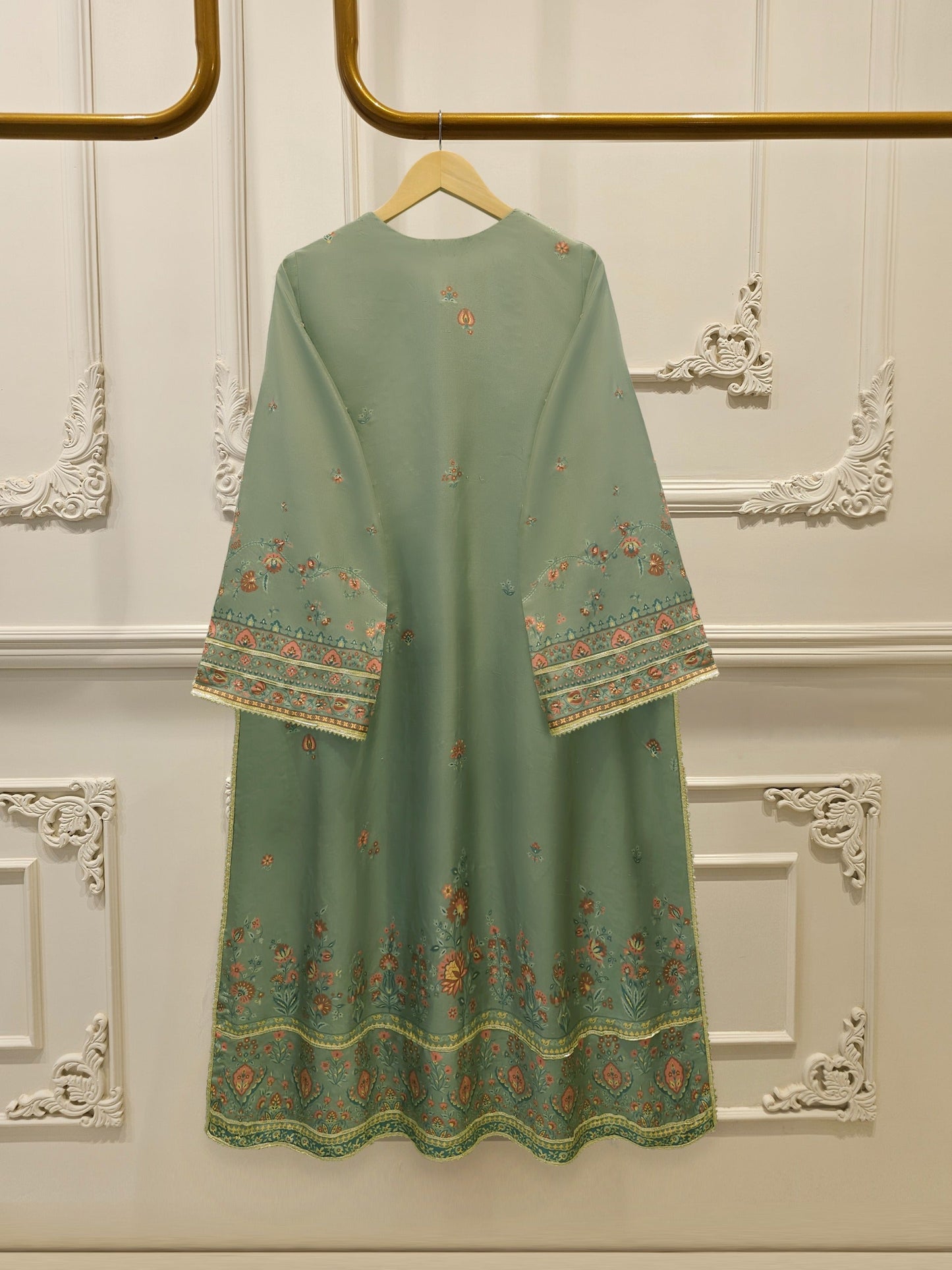 AGHA NOOR 3 Piece- Pure Printed Raw Silk Embroidered Suit