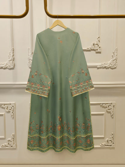 AGHA NOOR 3 Piece- Pure Printed Raw Silk Embroidered Suit