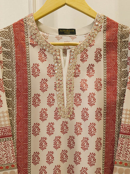Elegant Digital Printed Cambric Shirt