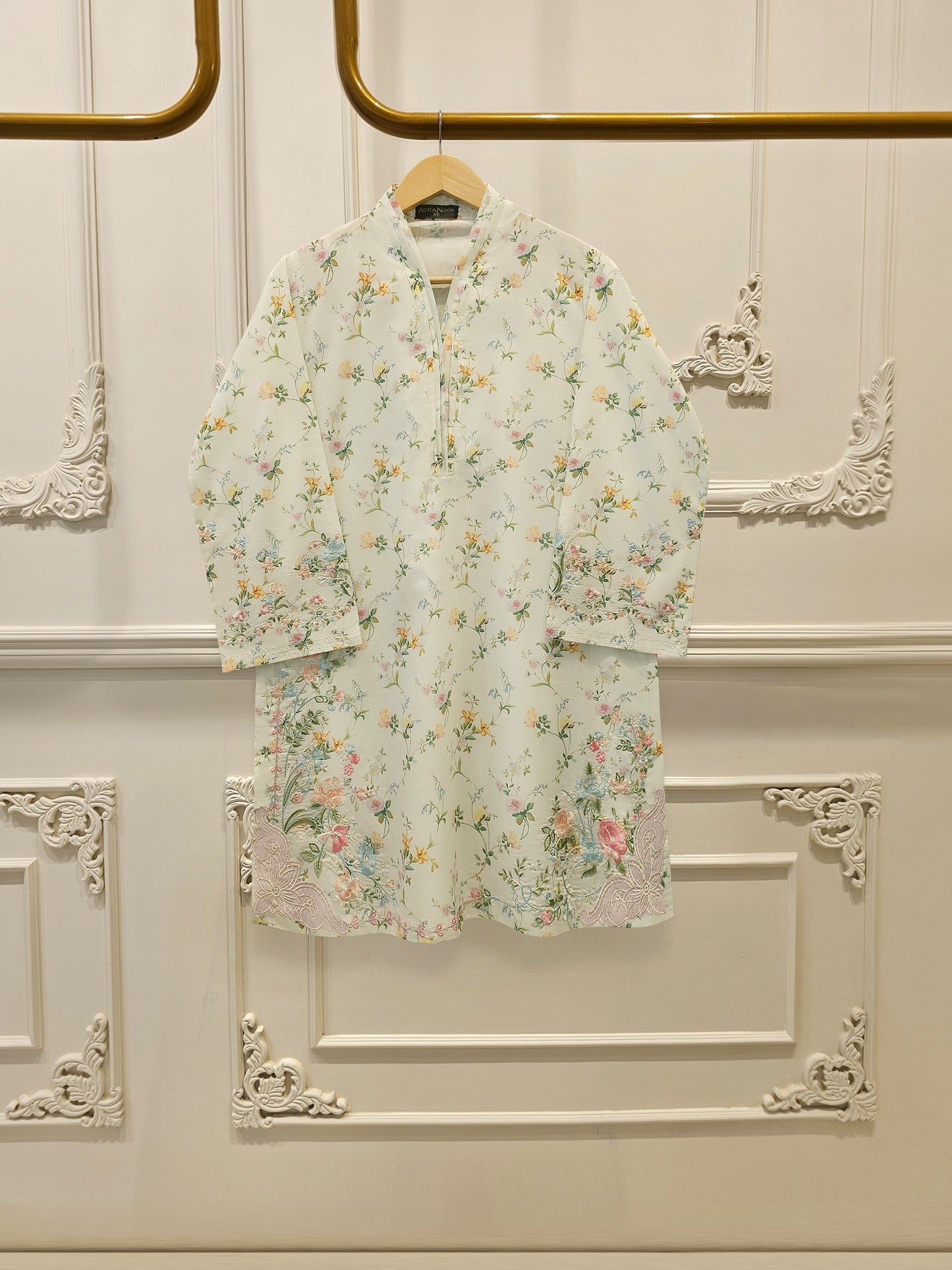 2-Piece Digital Printed Cambric Embroidered Suit
