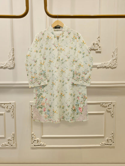 2-Piece Digital Printed Cambric Embroidered Suit