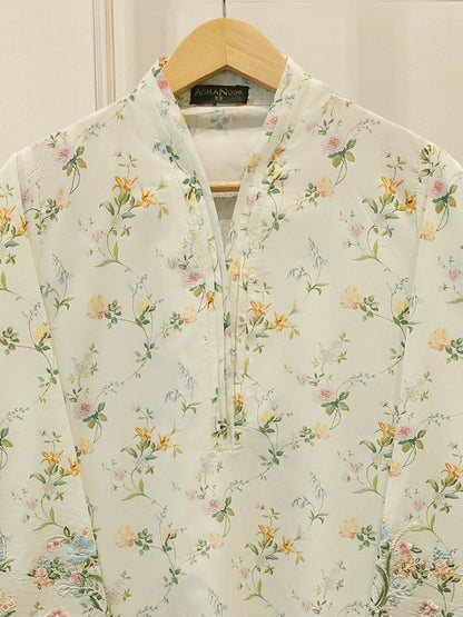 2-Piece Digital Printed Cambric Embroidered Suit