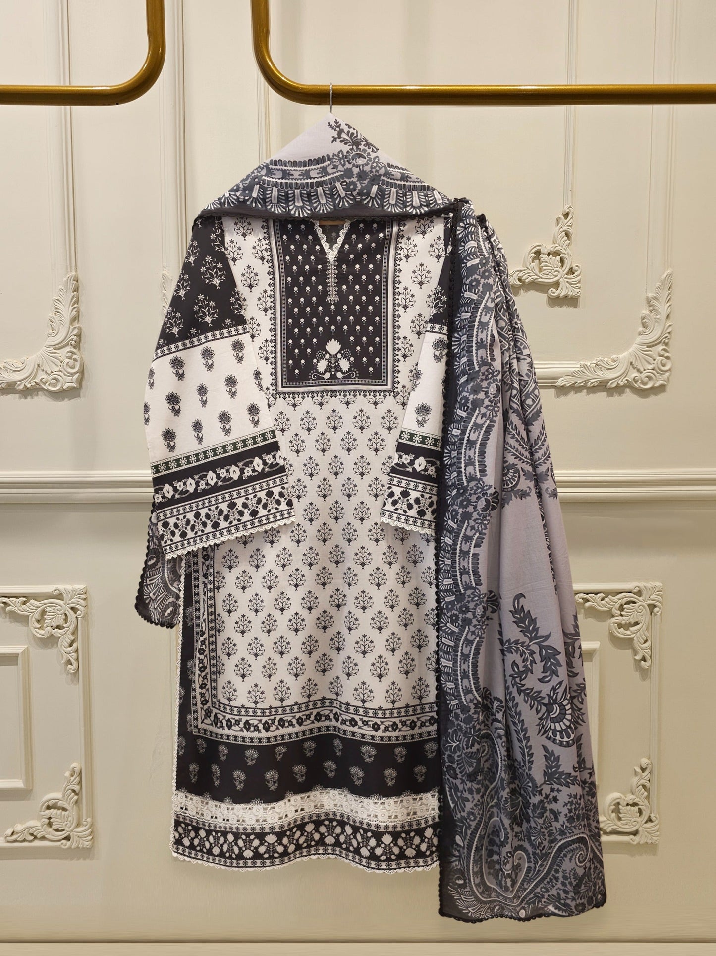 2-Piece Digital Printed Cambric Suit