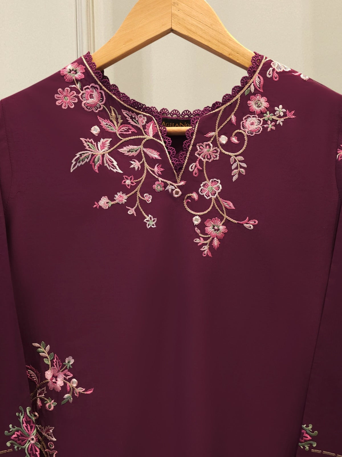 Pure Embroidered Cambric Shirt