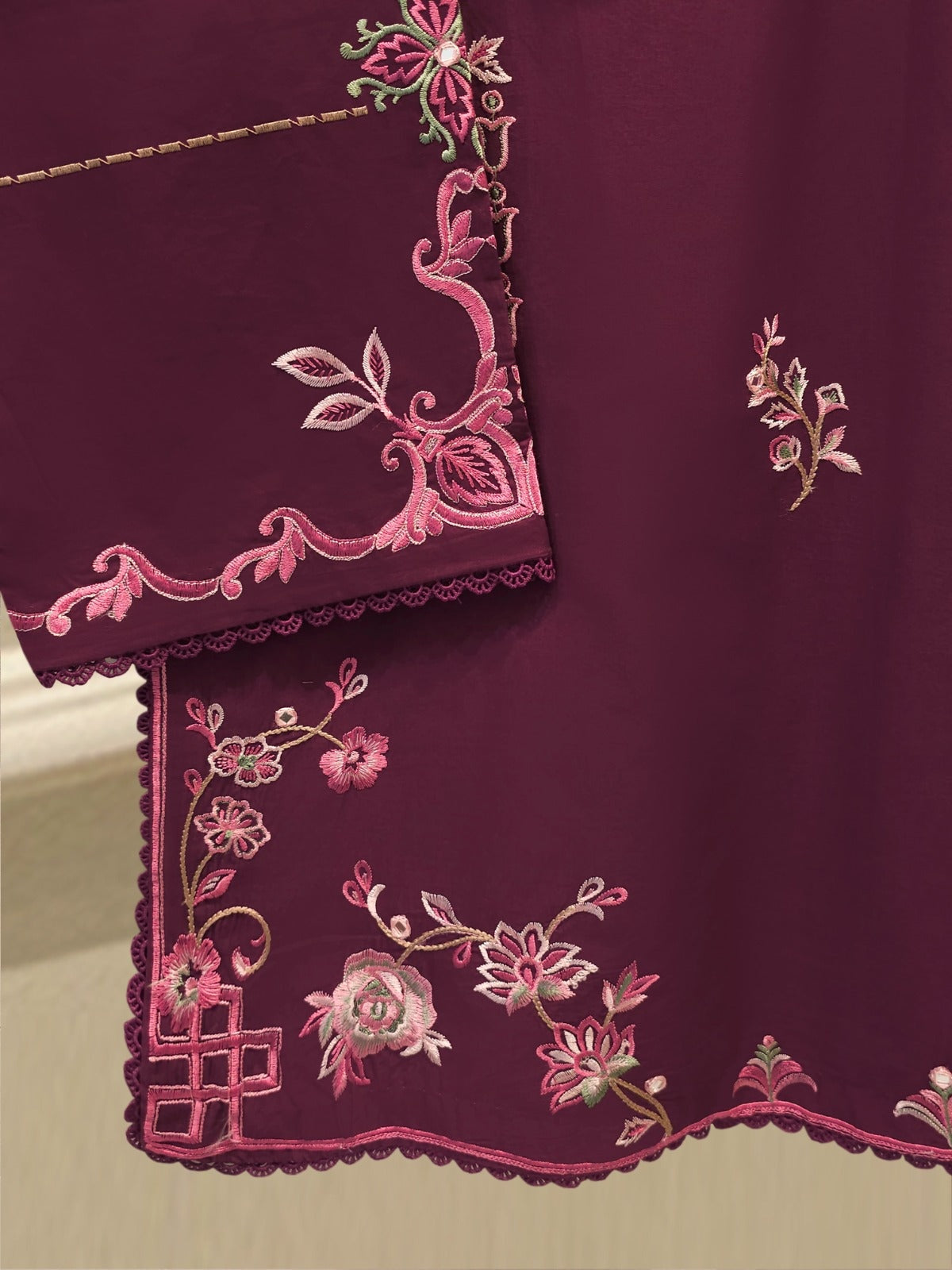 Pure Embroidered Cambric Shirt