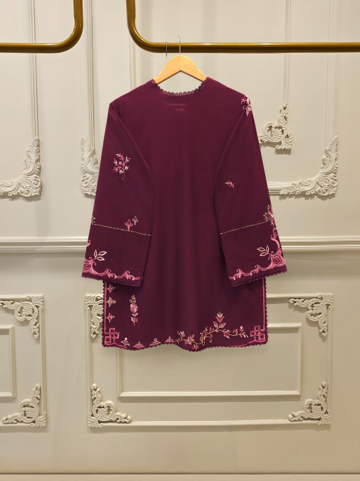 Pure Embroidered Cambric Shirt
