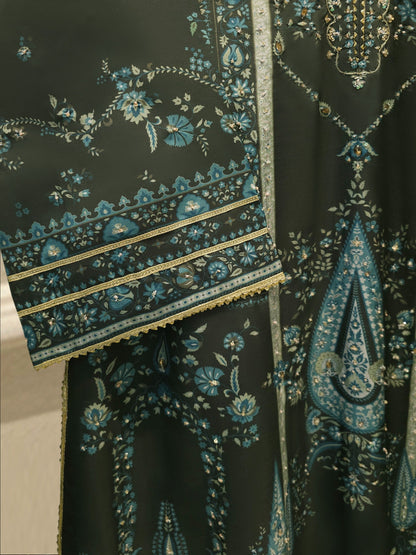 AGHA NOOR 3-Piece Pure Embroidered Silk Suit – Luxury Elegant Women's Formal Wear