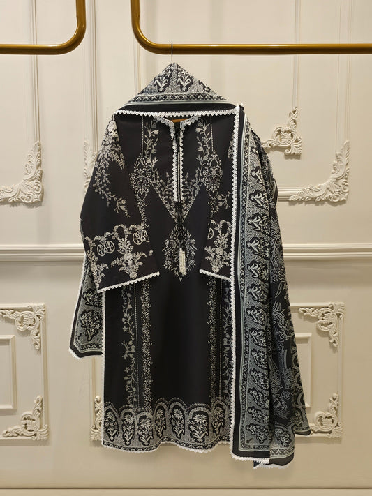 2-Piece Digital Printed Cambric Suit