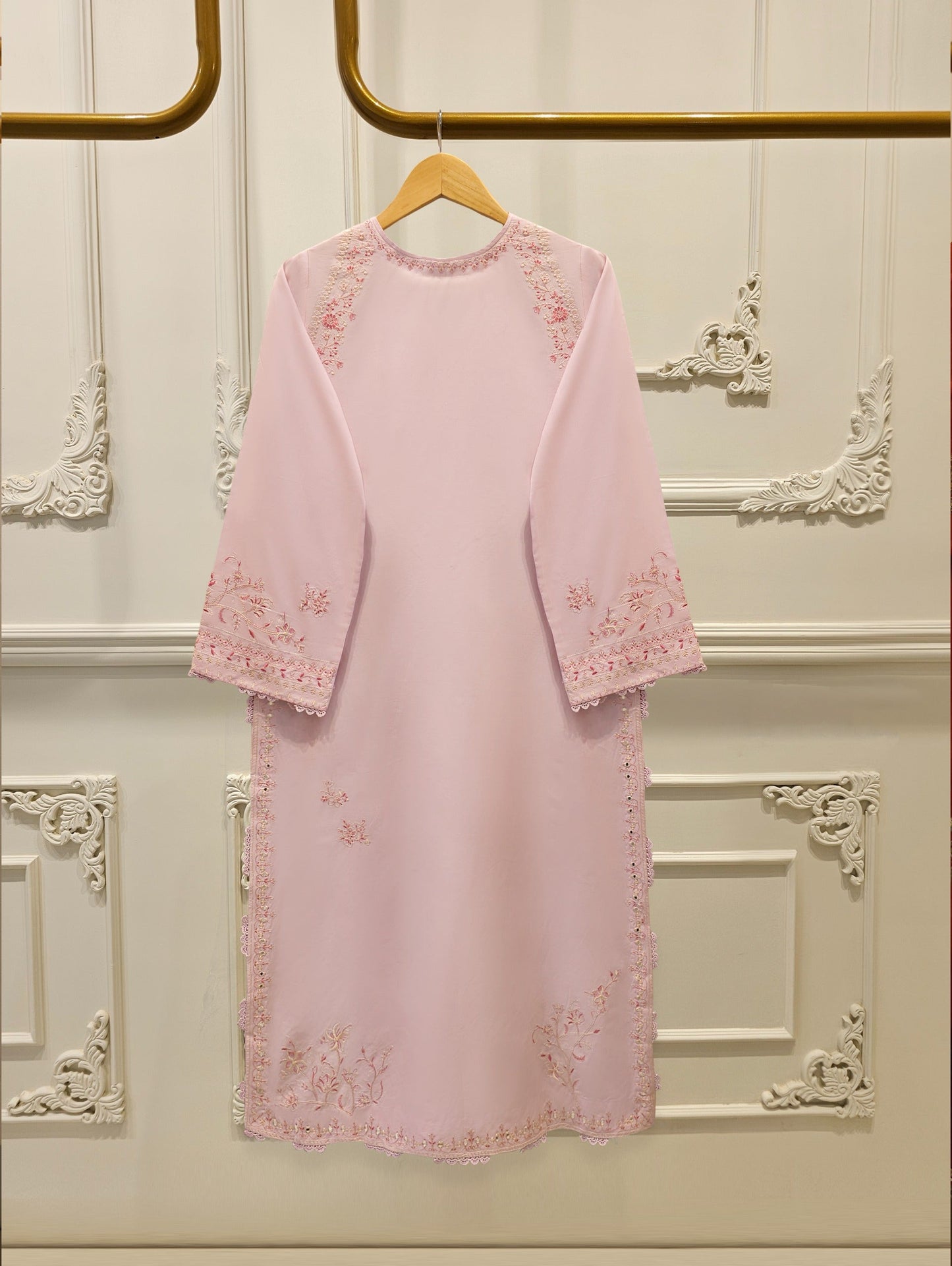 2 Piece - Embroidered Cambric Suit