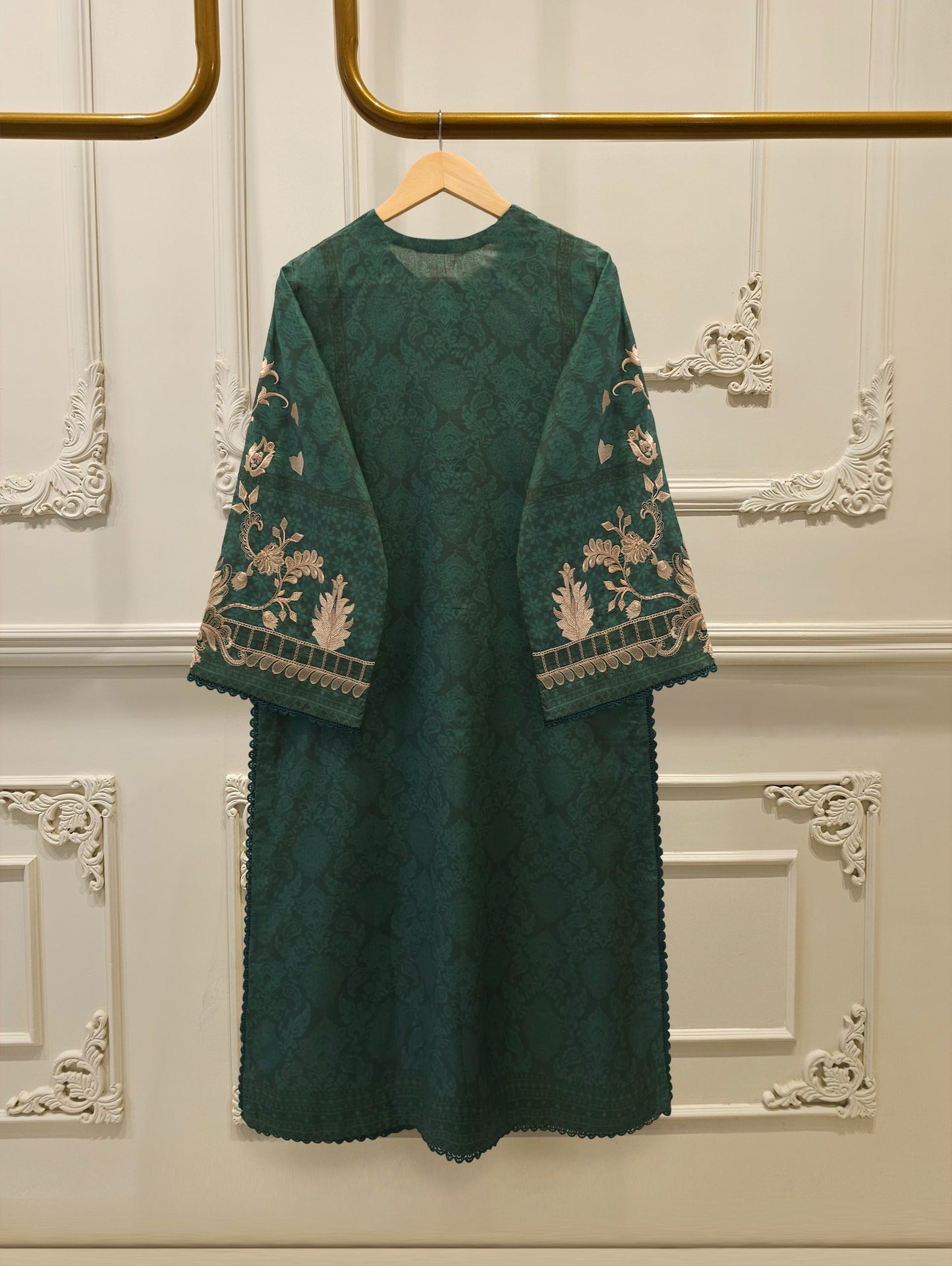 2 Piece -Embroidered Digital Printed Cambric Suit