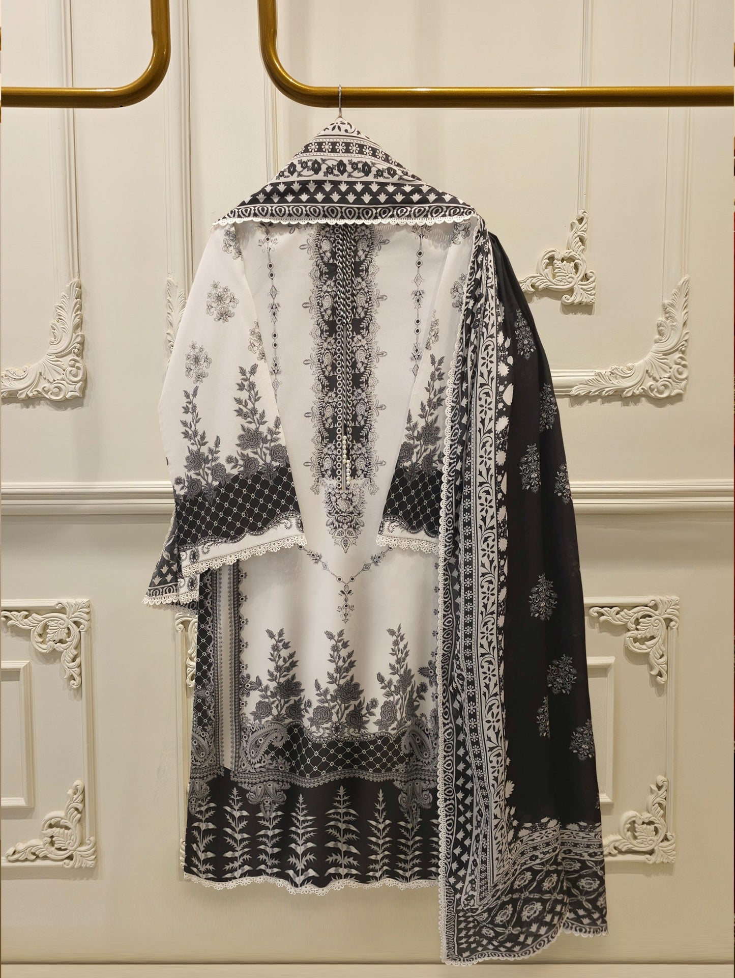 2-Piece Digital Printed Cambric Suit