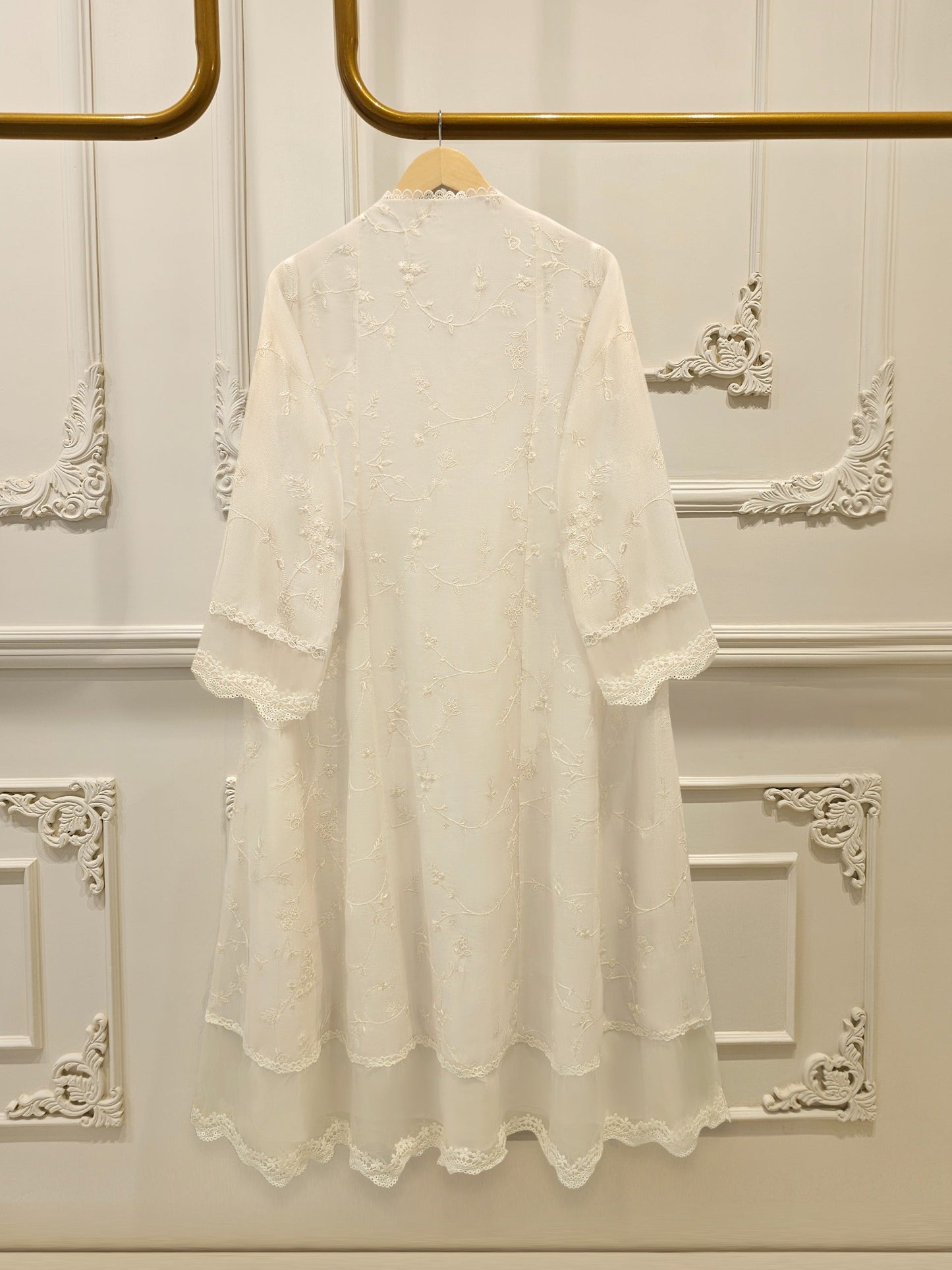 2 Piece - Pure Embroidered Cotton Net Suit