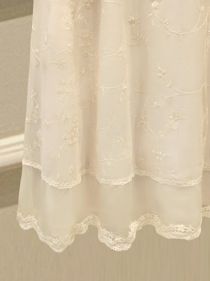 2 Piece - Pure Embroidered Cotton Net Suit
