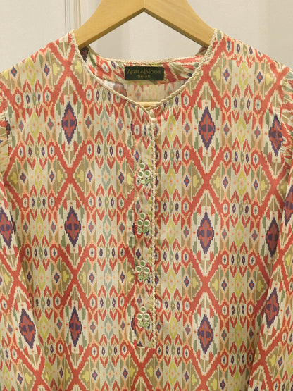2-Piece Digital Printed Cambric Suit