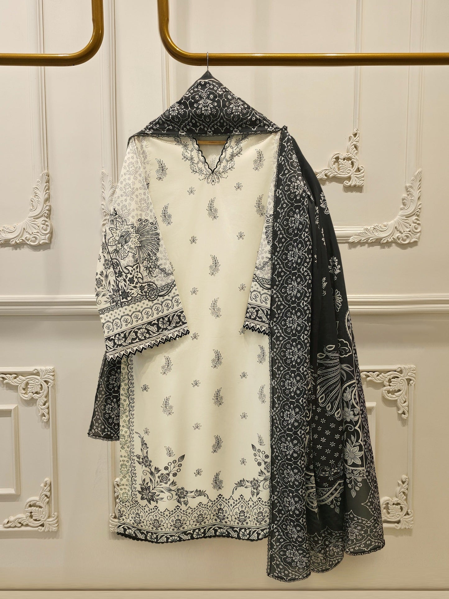 2-Piece Digital Printed Cambric Suit
