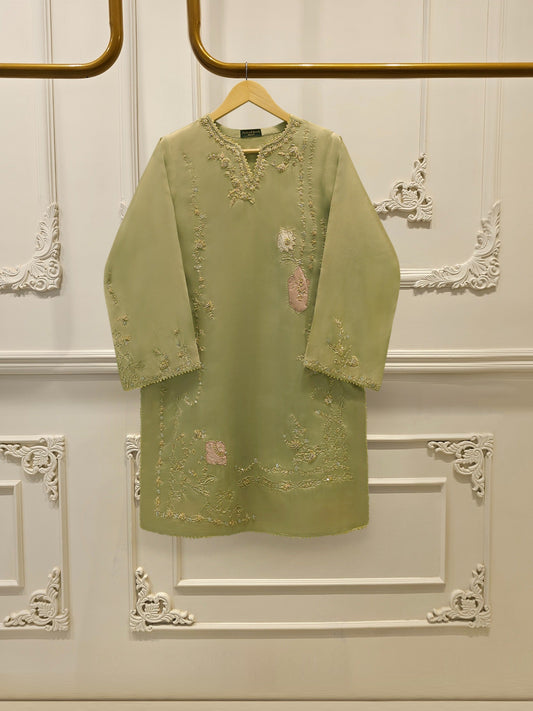 2 Piece- Pure Sheesha Silk Embroidered Suit