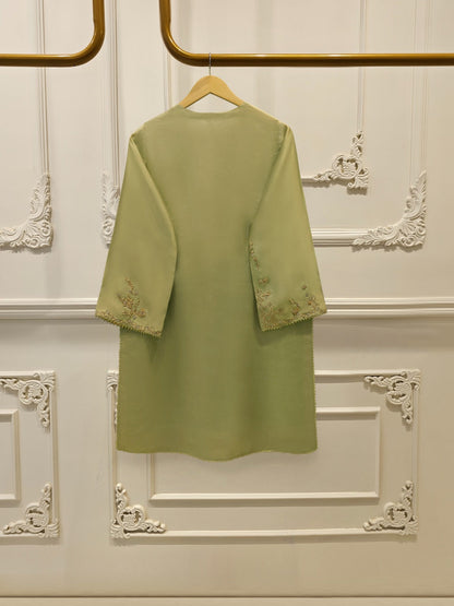 2 Piece- Pure Sheesha Silk Embroidered Suit