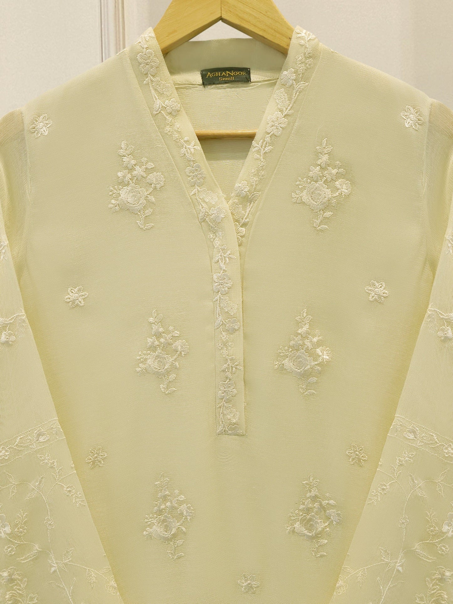 2 Piece - Pure Embroidered Cotton Net Suit