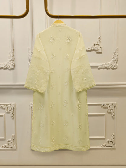 2 Piece - Pure Embroidered Cotton Net Suit