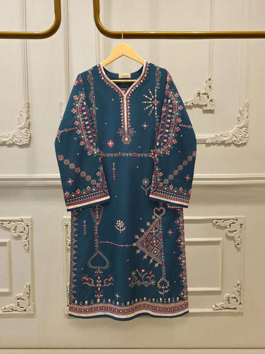 2 Piece - Embroidered Cambric Suit