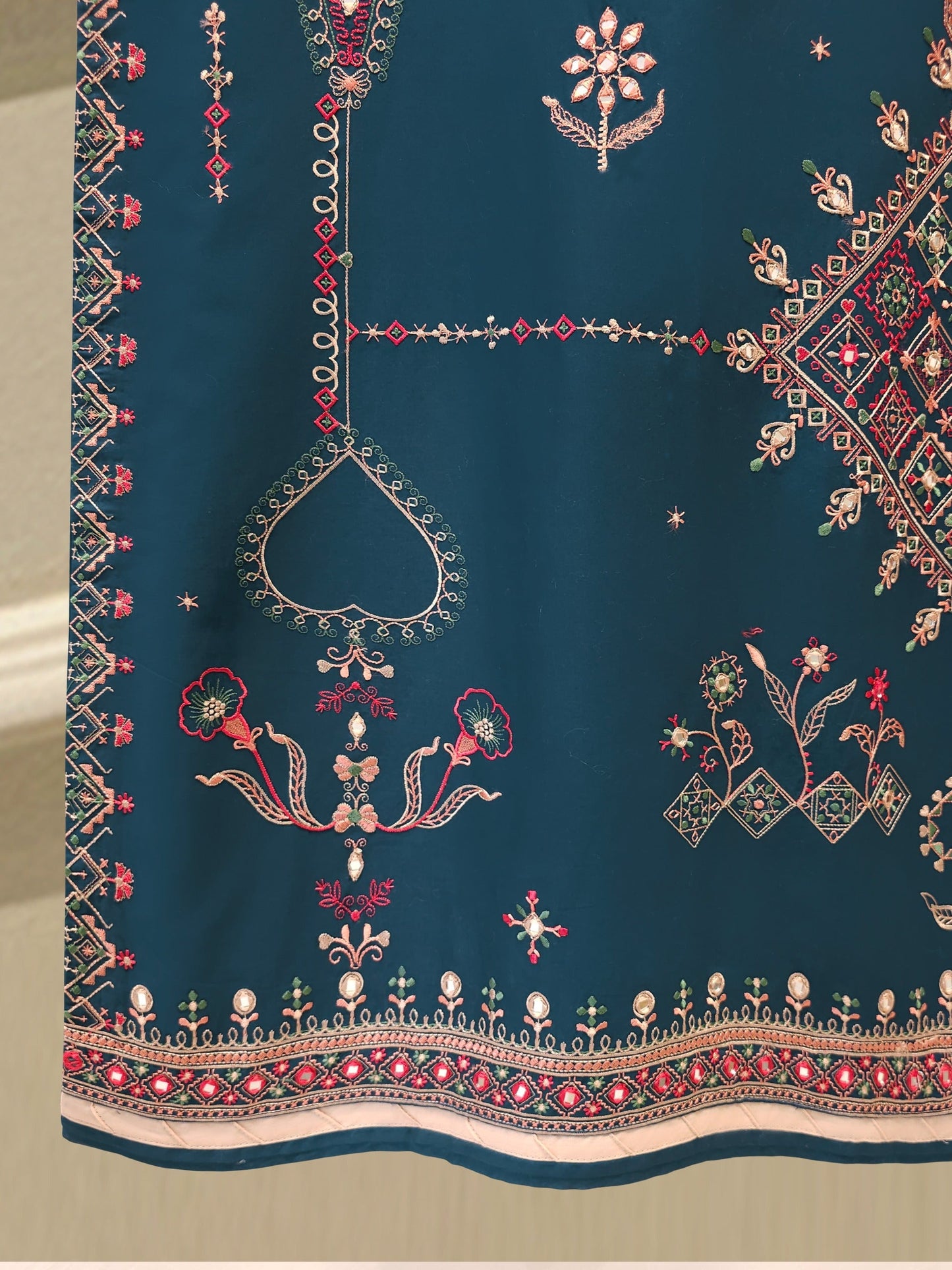 2 Piece - Embroidered Cambric Suit