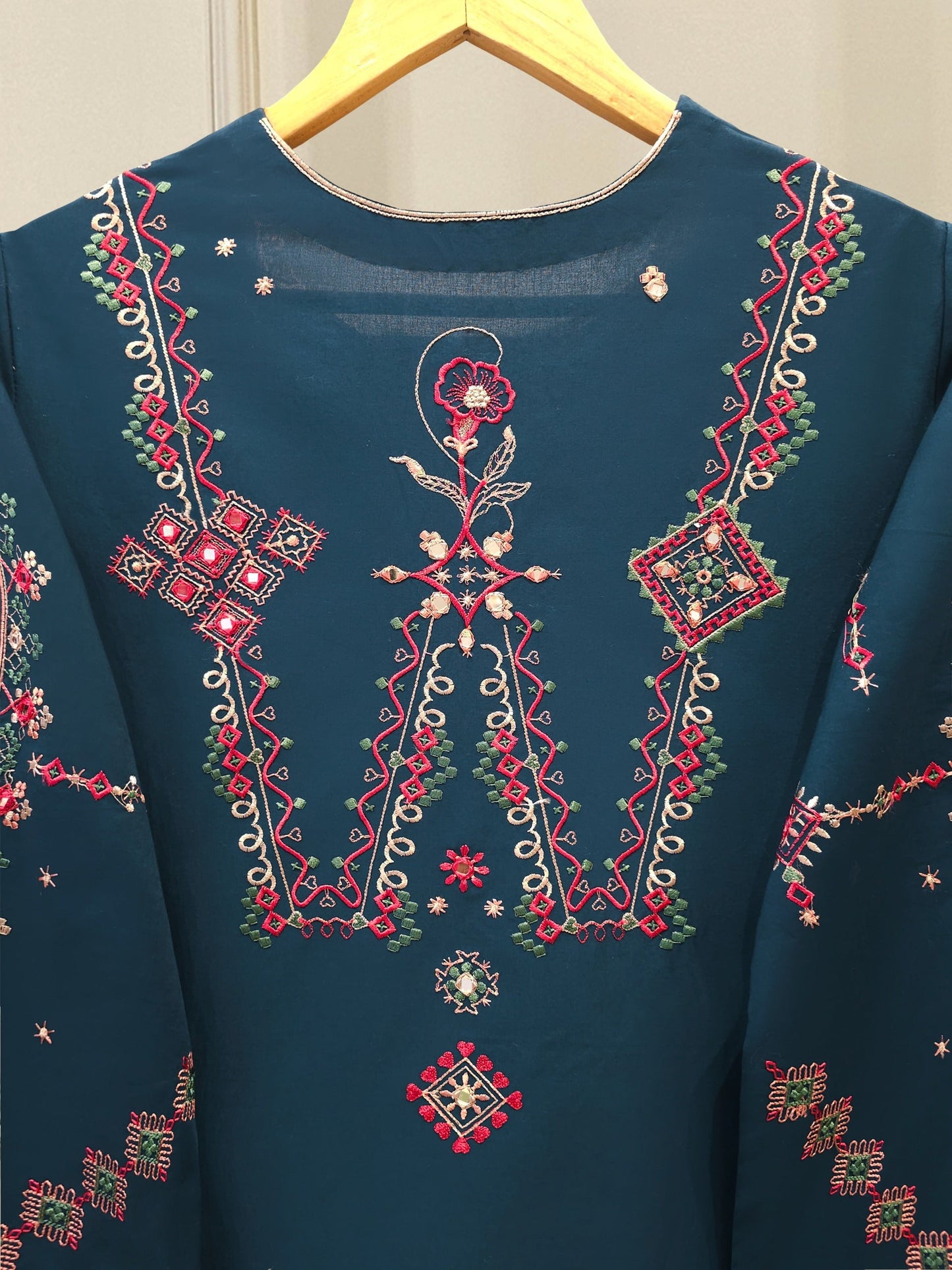 2 Piece - Embroidered Cambric Suit