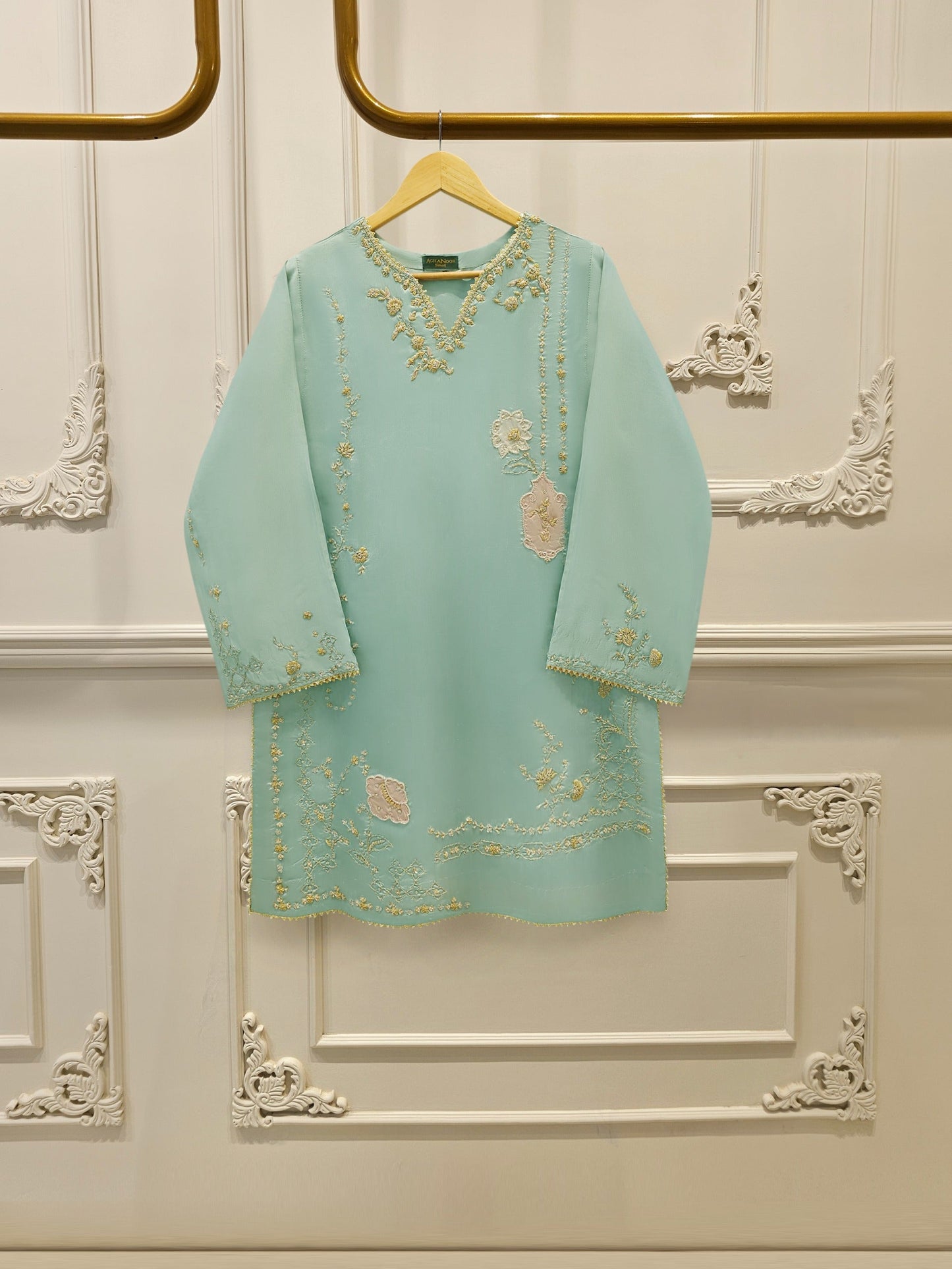 2 Piece- Pure Sheesha Silk Embroidered Suit
