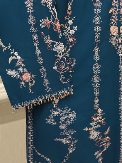3 Piece - Pure Khaddi Silk Embroidered Suit