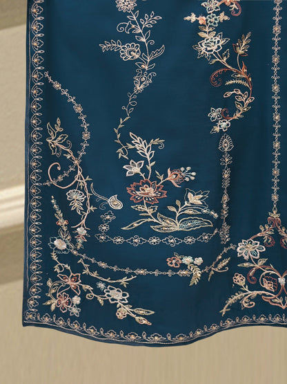 3 Piece - Pure Khaddi Silk Embroidered Suit