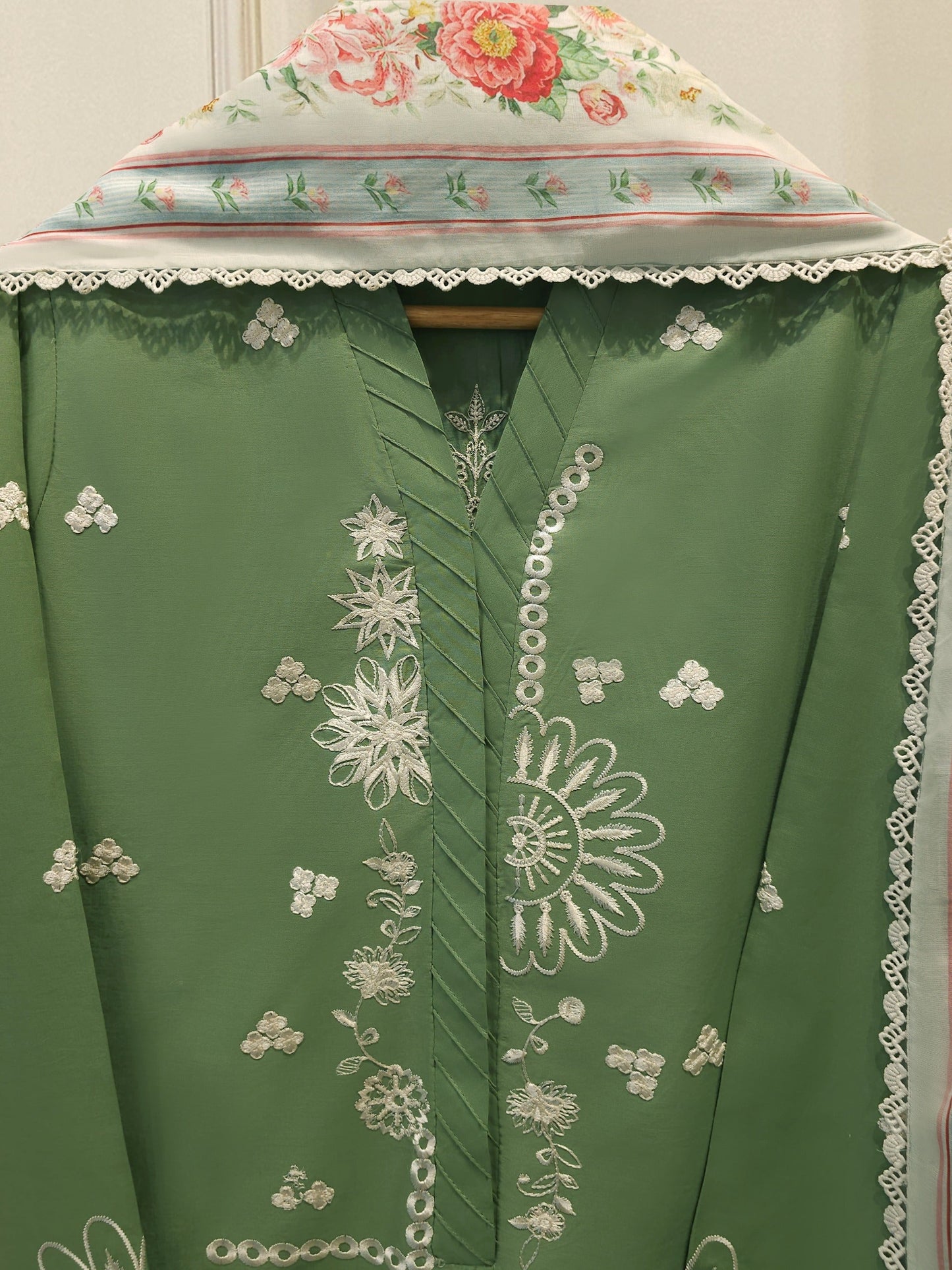 3 Piece - Embroidered Cambric Suit