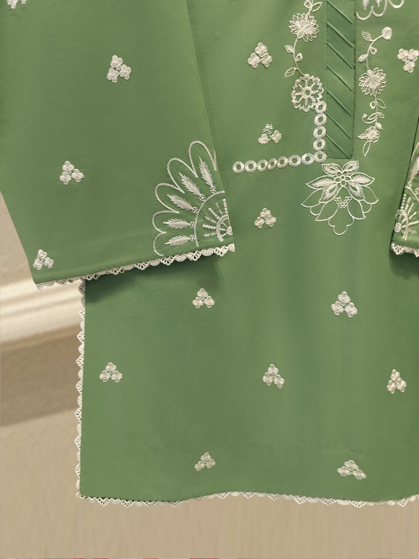 3 Piece - Embroidered Cambric Suit