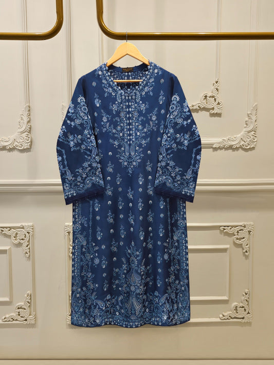 2 Piece- Pure Sheesha Silk Embroidered Suit