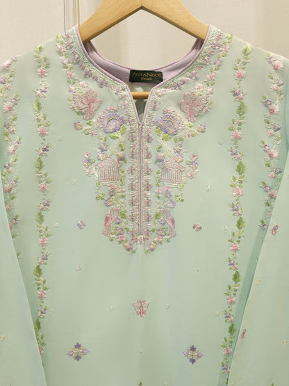 2 Piece - Embroidered Cambric Suit