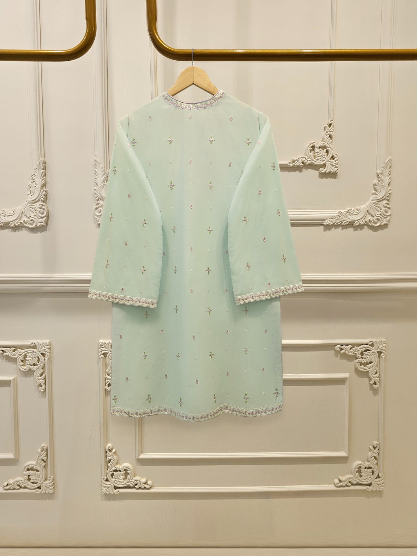 2 Piece - Embroidered Cambric Suit