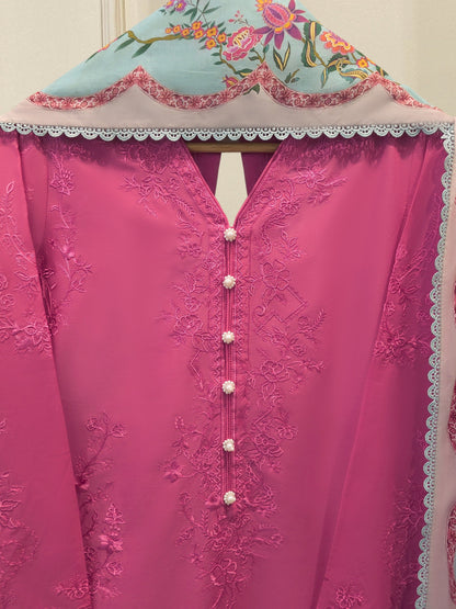 3 Piece - Embroidered Cambric Suit
