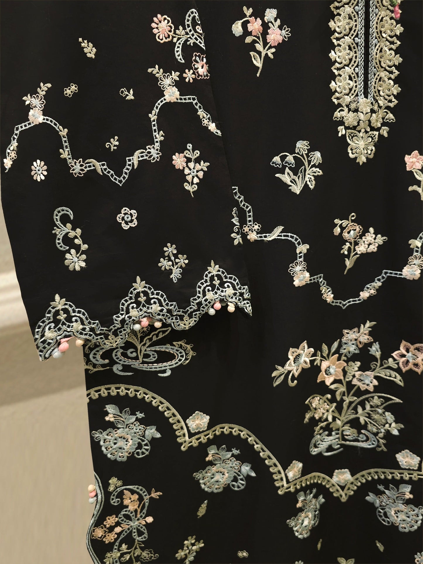 2 Piece - Embroidered Cambric Suit