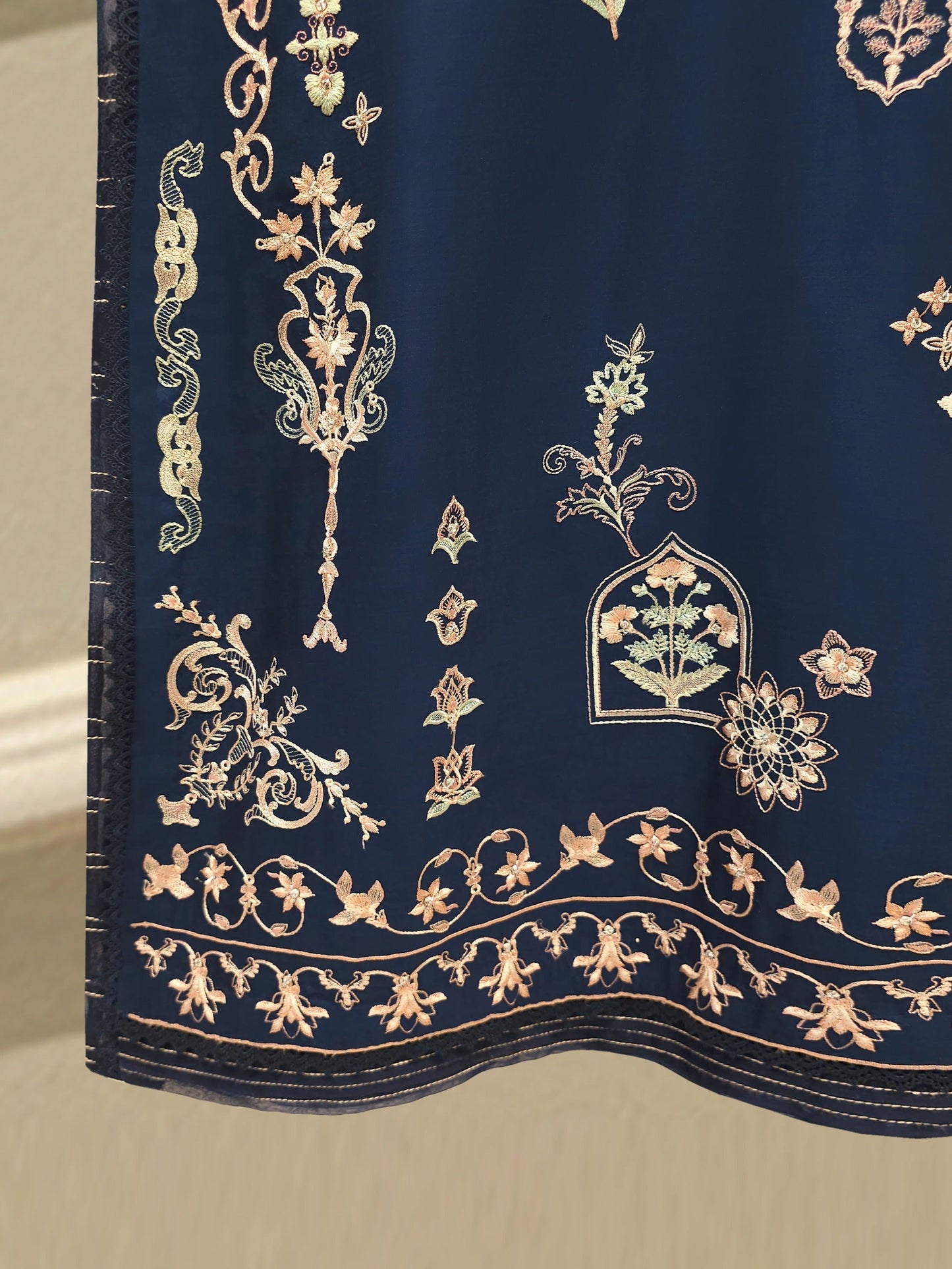 2 Piece- Pure khadi Silk Embroidered Suit S114861