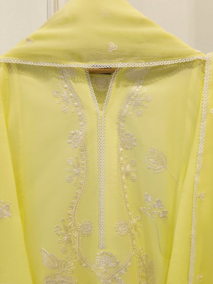 3 Piece - Embroidered Cambric Suit