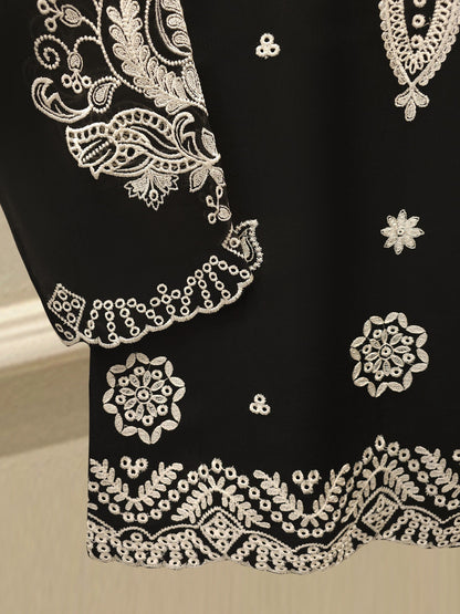 2 Piece - Embroidered cotton net Suit
