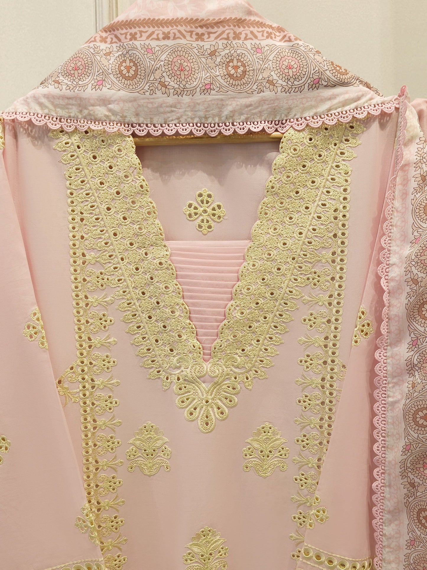 3 Piece - Embroidered Cambric Suit