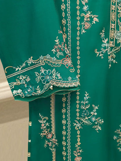 2 Piece - Pure Khaddi Silk Embroidered Suit S114894
