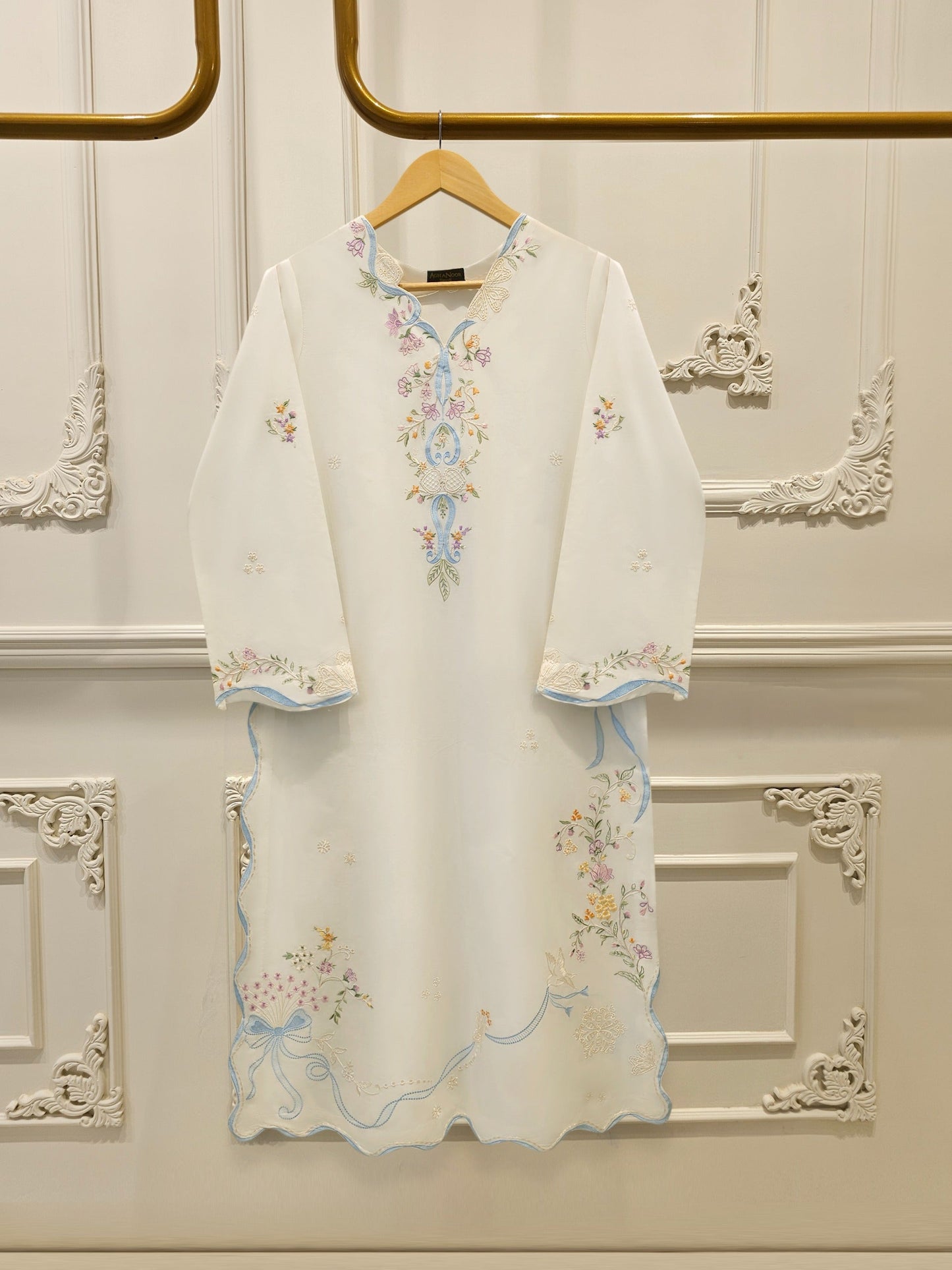 2 Piece - Embroidered Cambric Suit